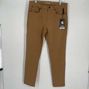 Fourlaps Traverse Pants Dark Khaki Athletic Fit Performance Stretch‎ Size 33x32